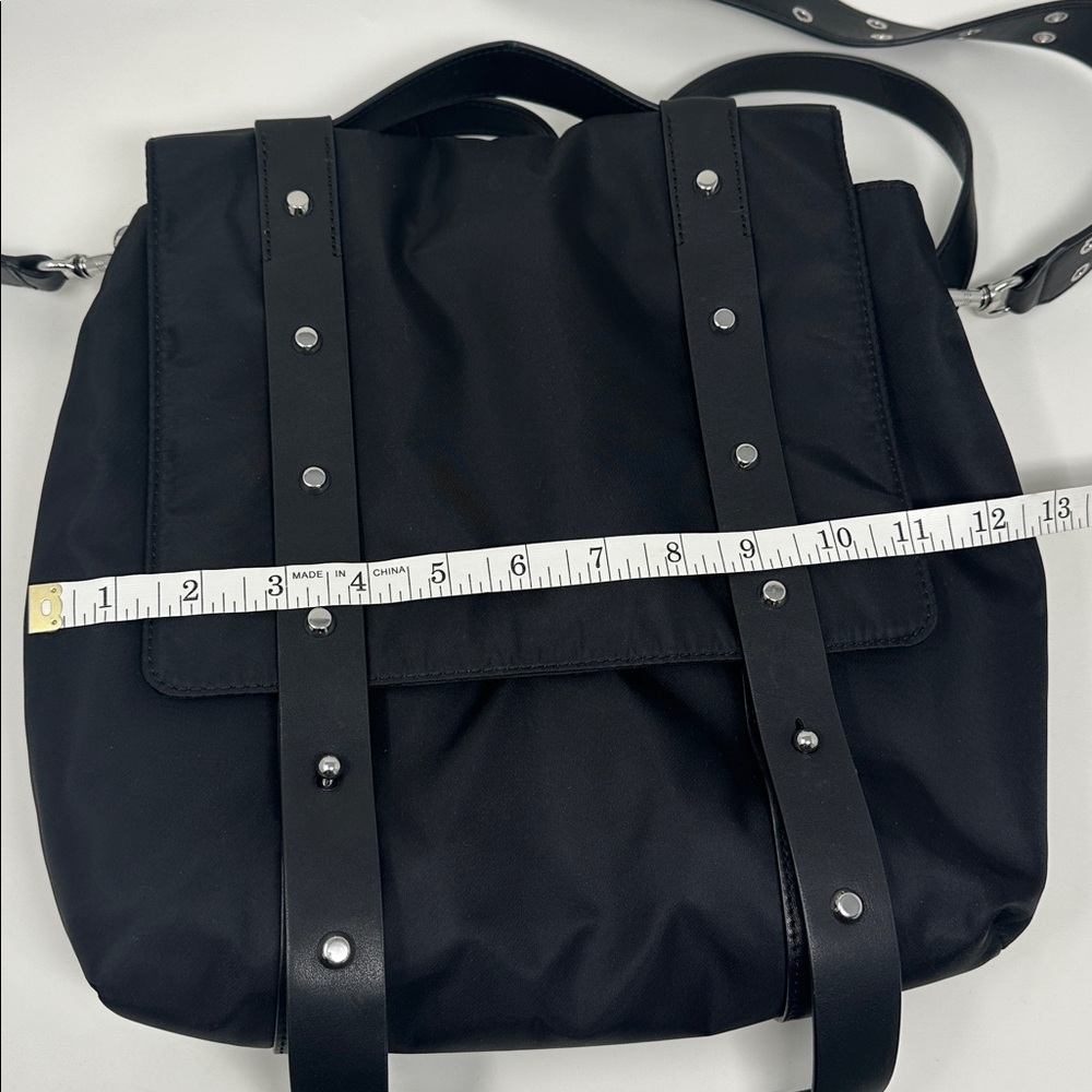 AllSaints Sid black nylon and leather backpack like new - Picture 10 of 11
